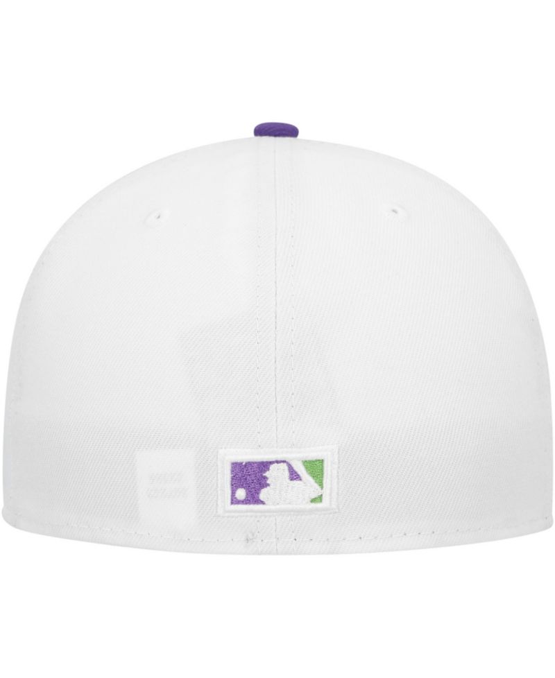 Men's White Florida Marlins Side Patch 59FIFTY Fitted Hat
