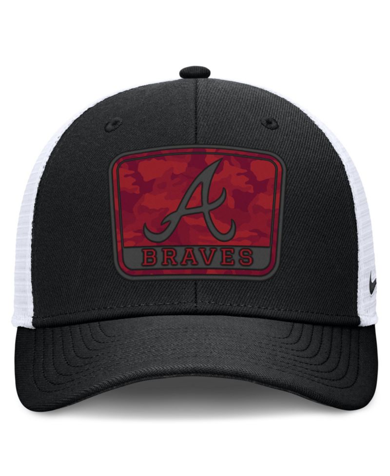 Men's Black/White Atlanta Braves Camo Rise Trucker Dri-FIT Adjustable Hat