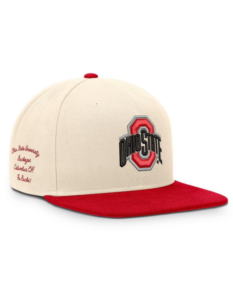 Men's and Women's Natural/Scarlet Ohio State Buckeyes Campus Prep snapback Hat