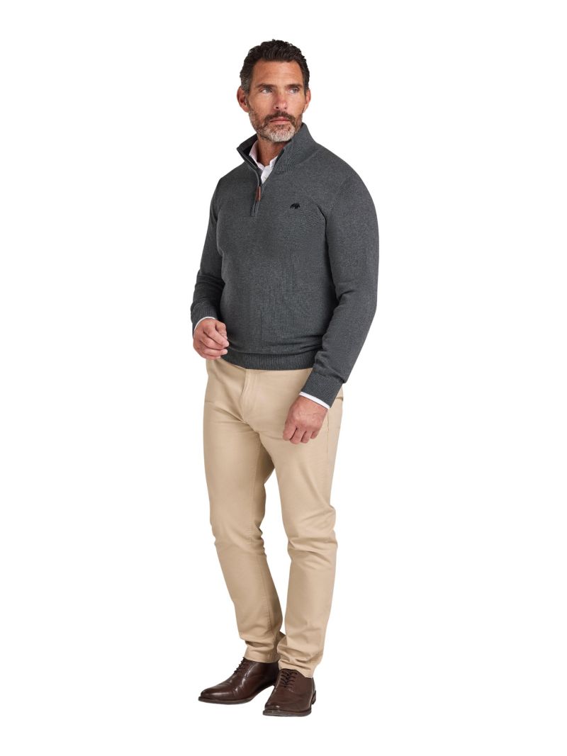 Men's Quarter Zip Cashmere Blend Sweater