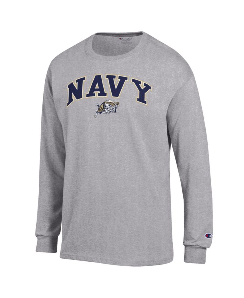 Men's Navy Midshipmen Arch Over Logo Long-Sleeve T-Shirt
