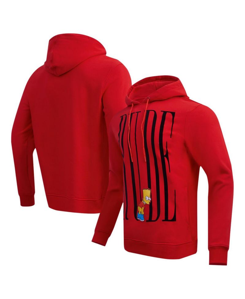 Men's Red the Simpsons Bart Simpson Eat My Shorts Pullover Hoodie
