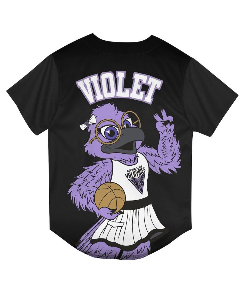 Big Boys and Girls Eclipse Black Golden State Valkyries Mascot Friend Mesh Fashion Jersey