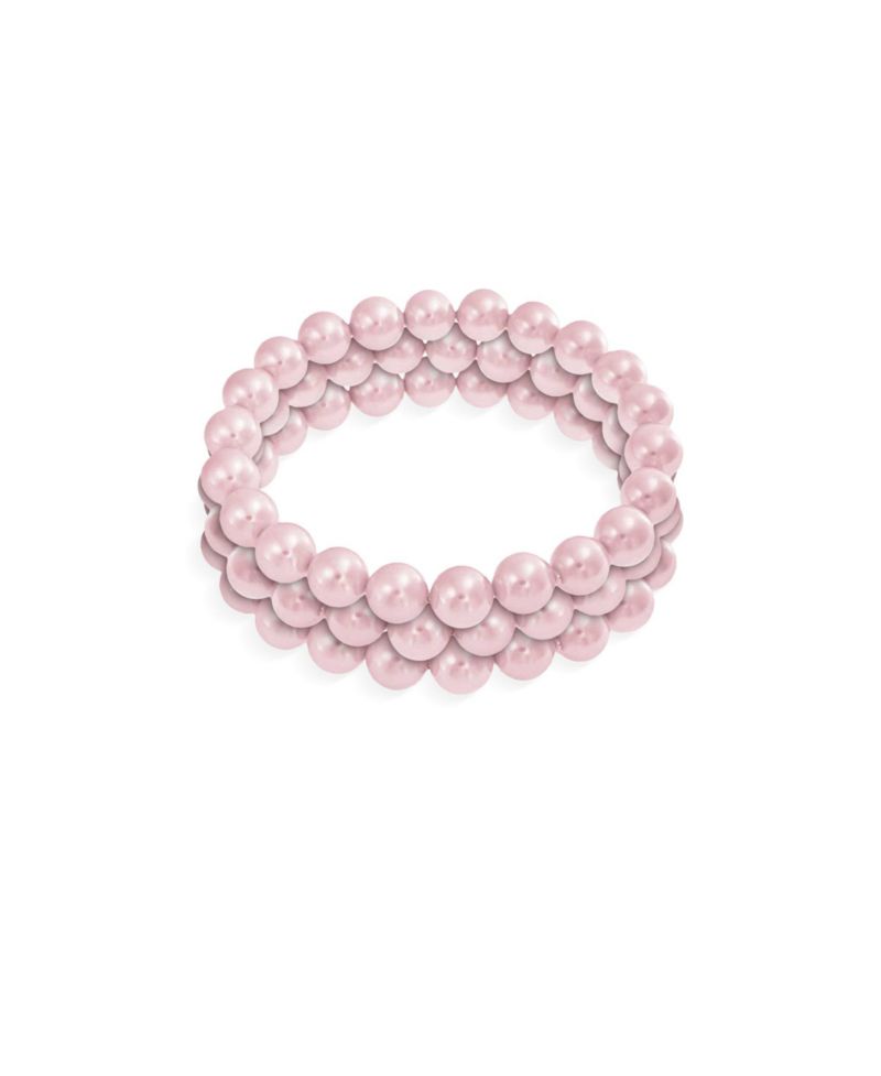 Timeless 12MM Pink Simulated Pearl Stackable Bead Strand Stretch Bracelet