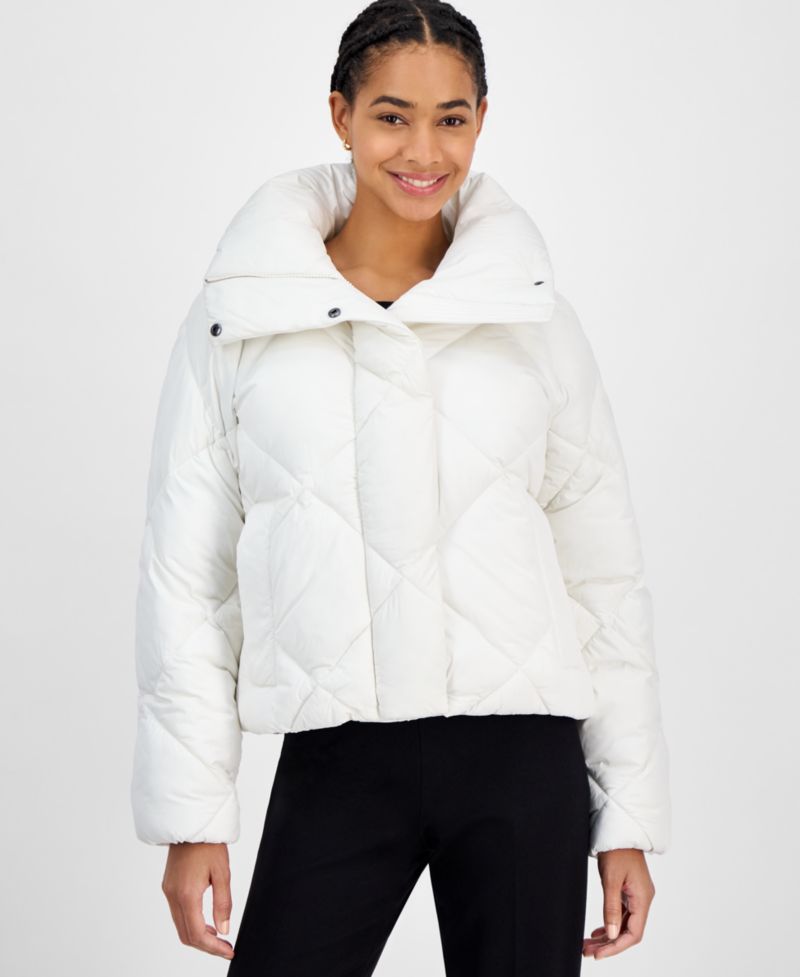 Women's Short Diamond Puffer Coat
