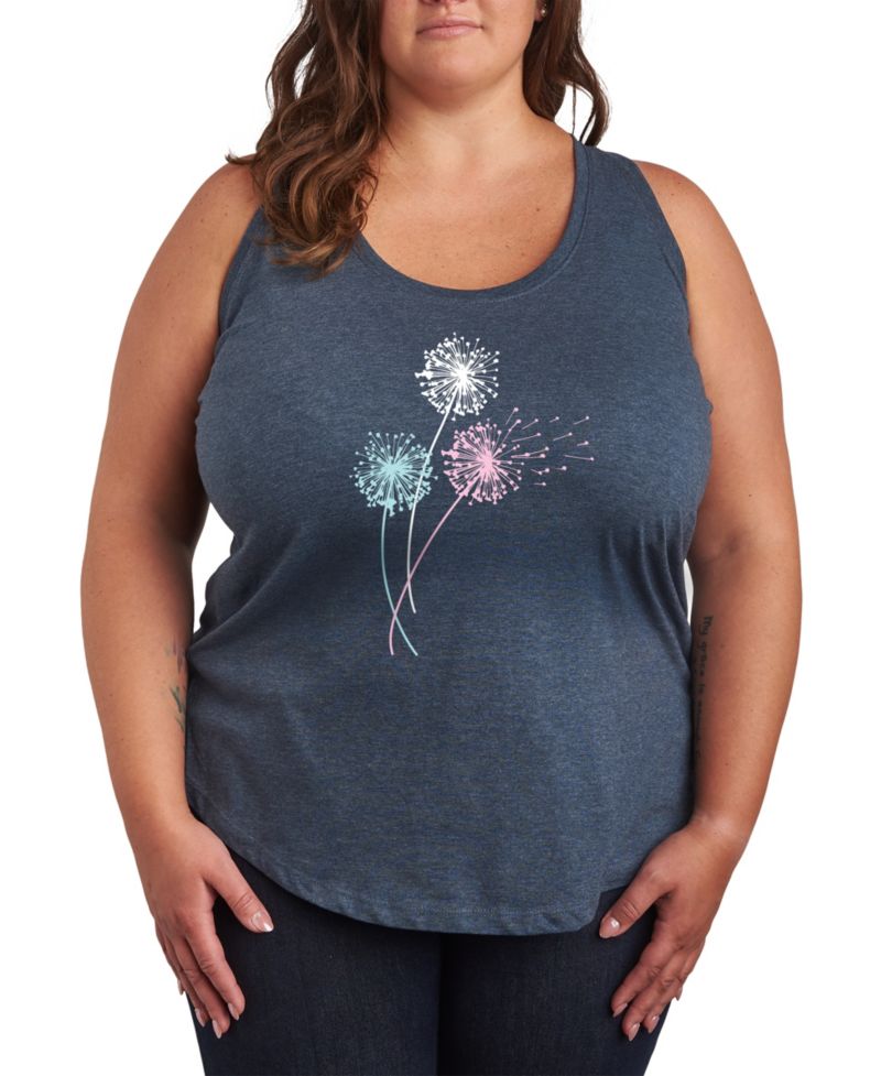 Plus Size Pastel Dandelions Graphic Tank Top