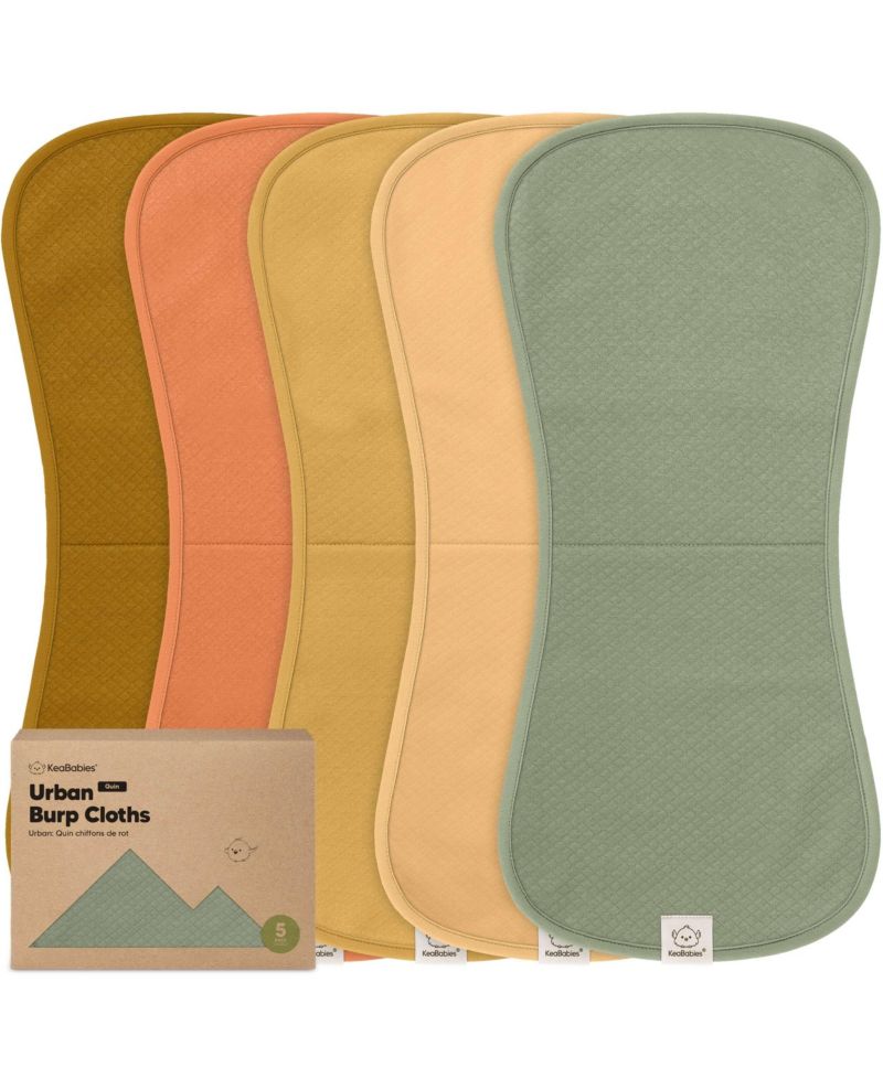 5pk Quin Baby Burp Cloths for Boys, Girls, Large Absorbent Cotton Burping Cloths for Babies, Newborns