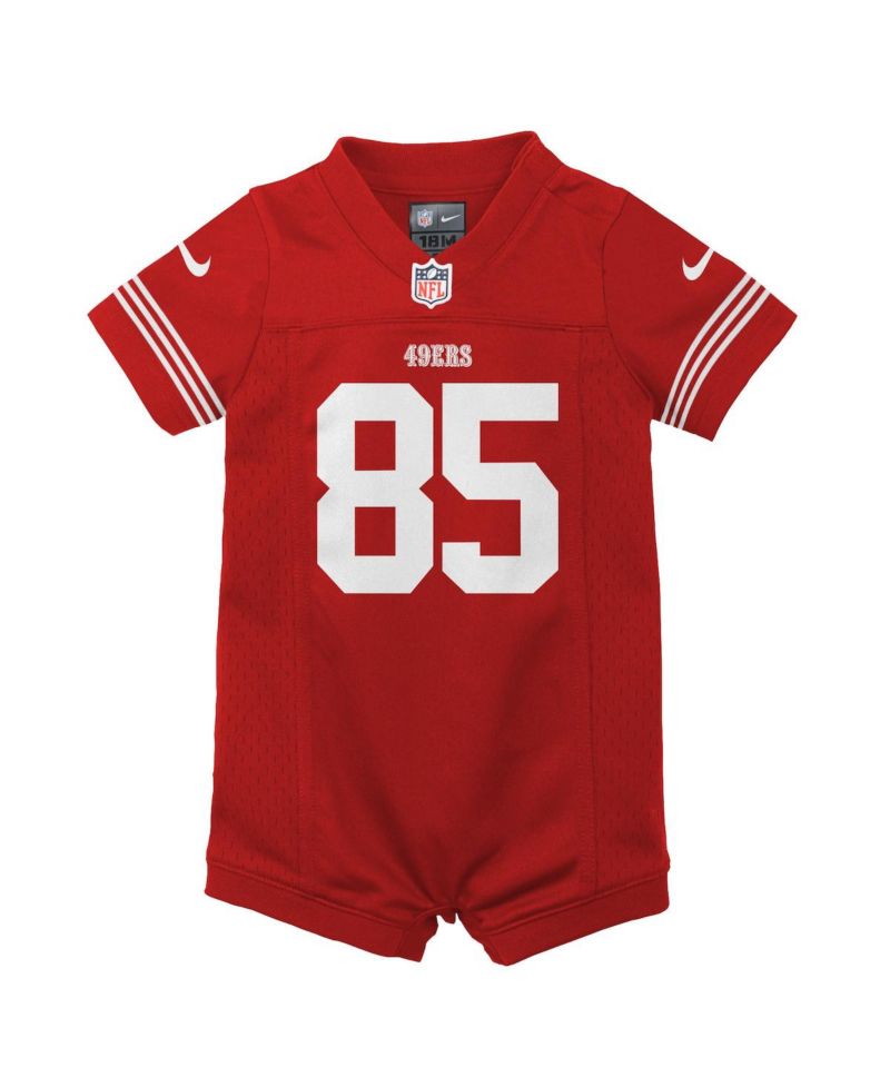 Infant Girls and Boys George Kittle Scarlet San Francisco 49ers Romper Game Jersey