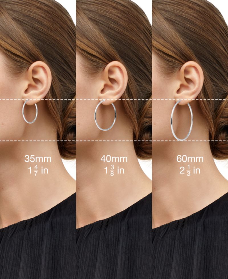 Textured Twisted Oval Hoop Earrings in 10k White Gold