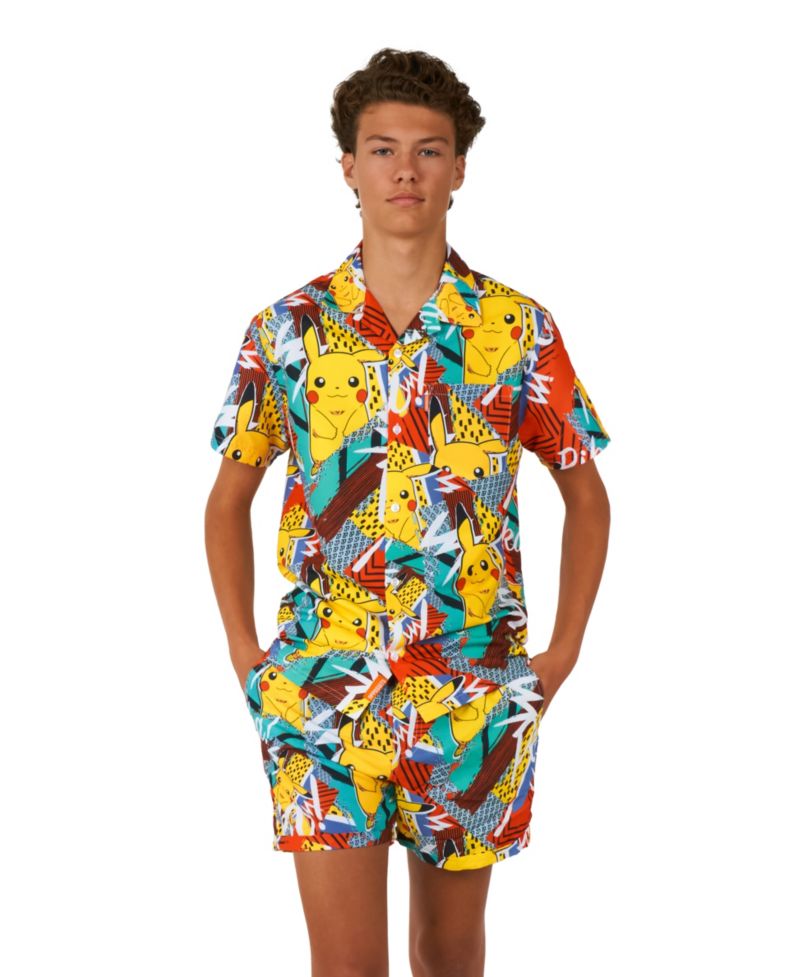 Big Boys 2 Pc Summer Pikachu Shirt and Shorts Set