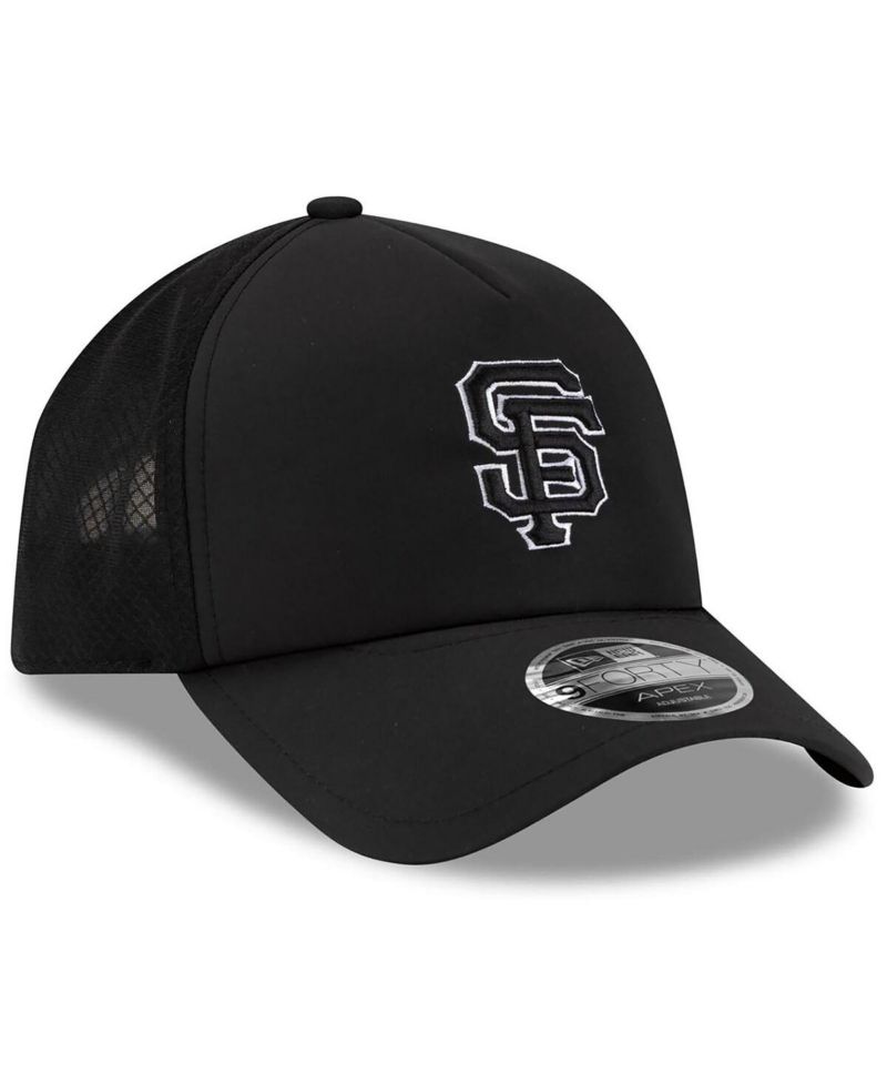 Men's Black San Francisco Giants 2026 Batting Practice Apex 9FORTY Adjustable Trucker Hat