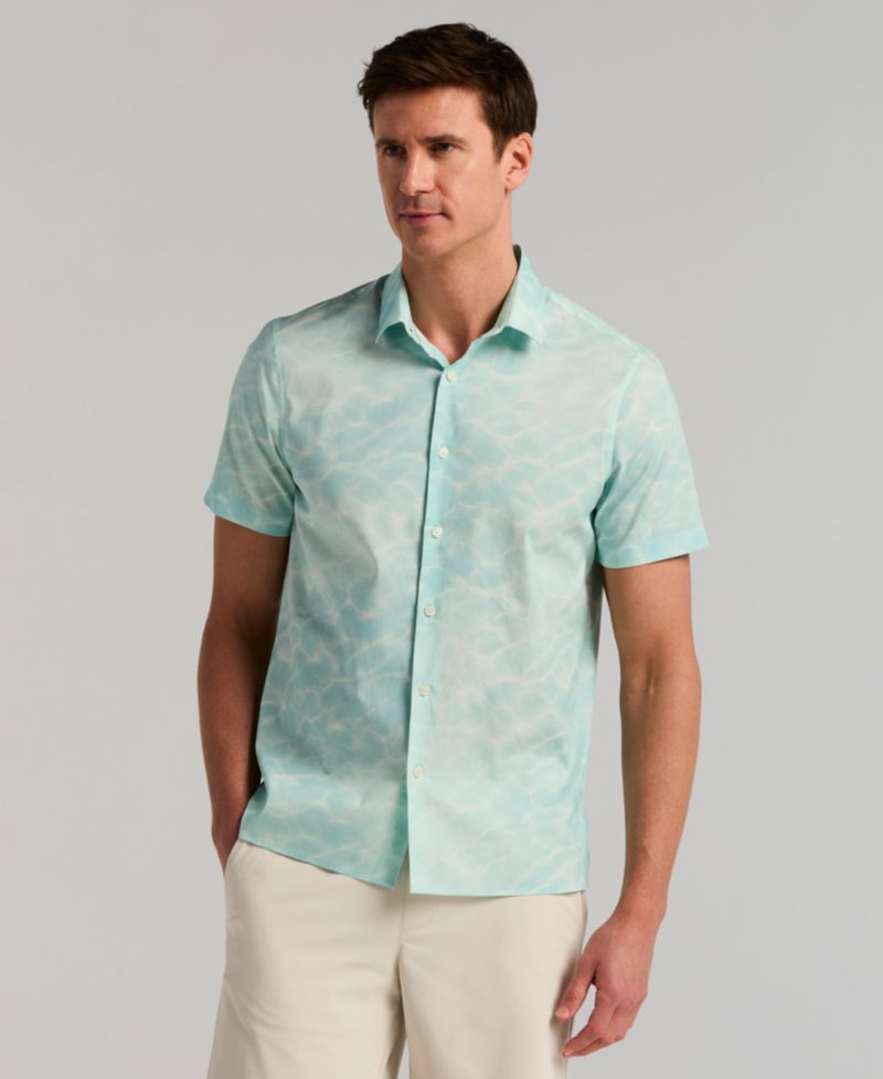 Men's Printed Poplin Short-Sleeve Shirt