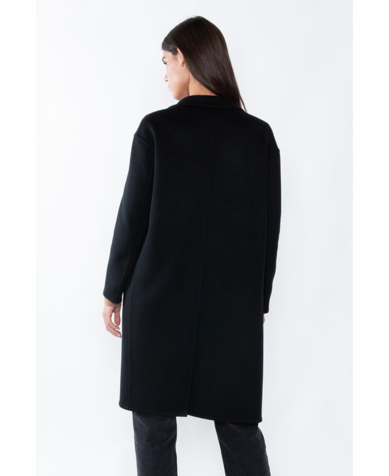 Women's Cashmere Wool Double-faced Lapel Overcoat