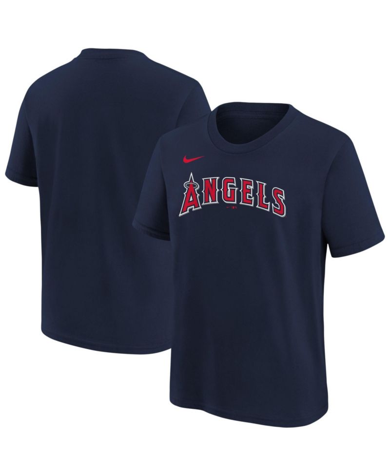 Big Boys and Girls Navy Los Angeles Angels Wordmark T-Shirt