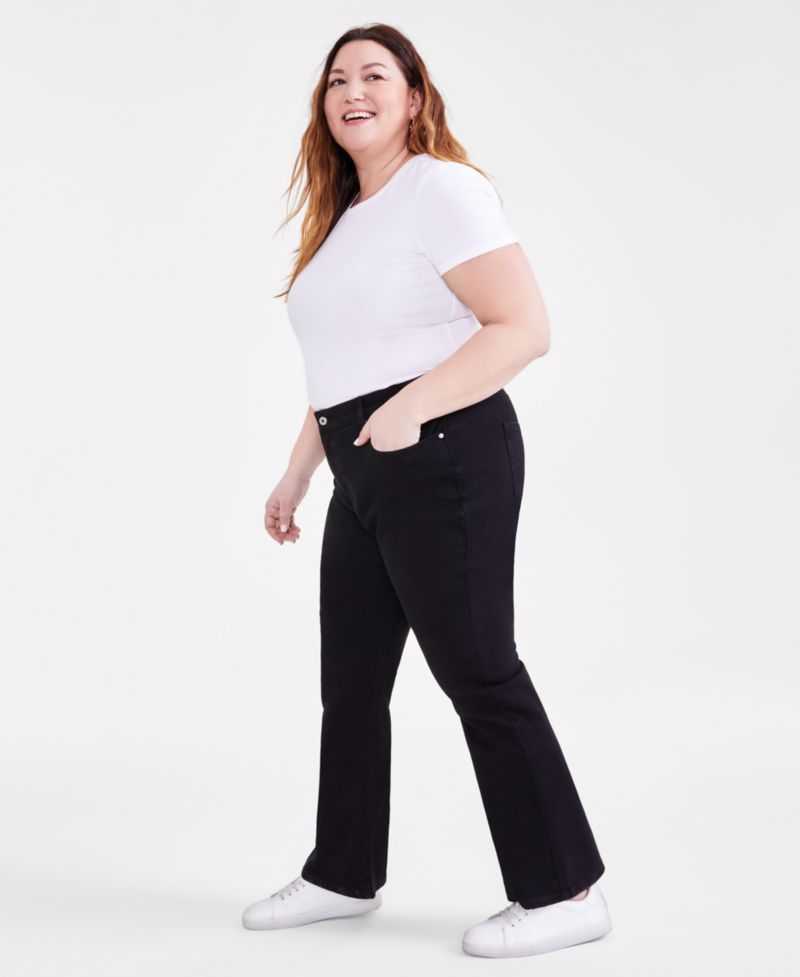 Petite Mid-Rise Curvy Bootcut Jeans, Petite & Petite Short