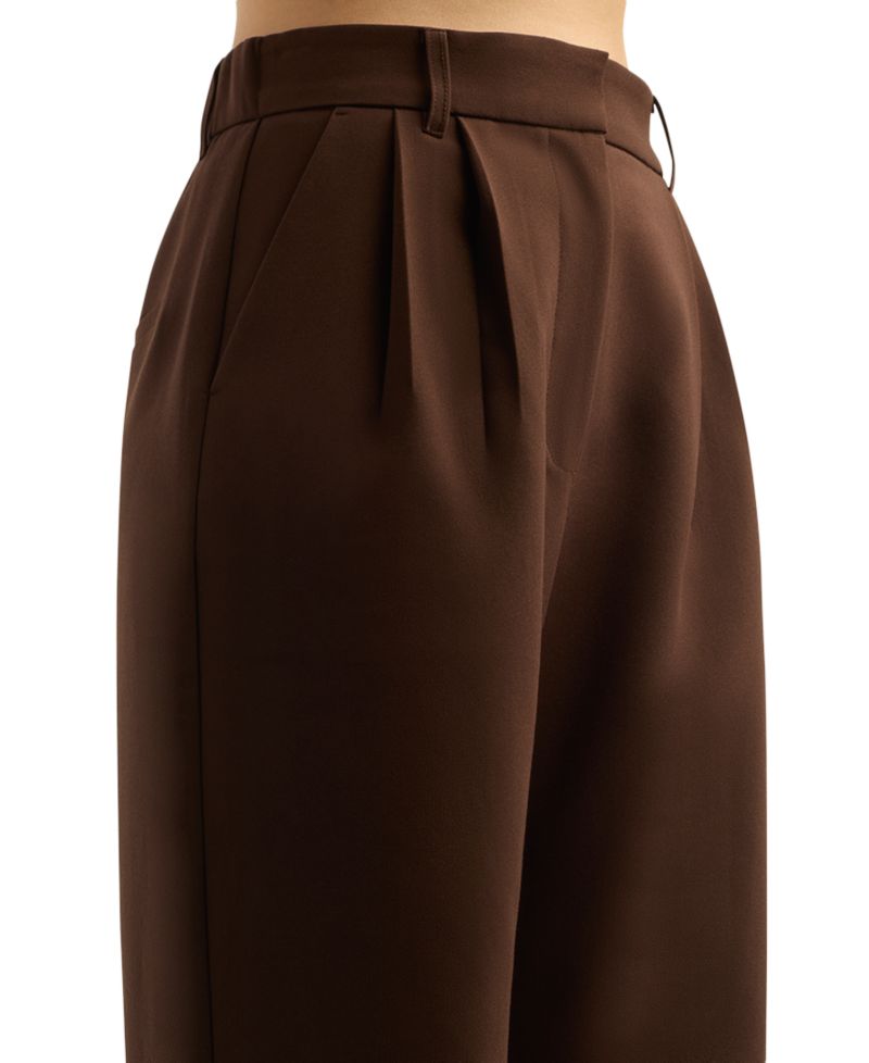 Juniors' Soft-Stretch Pleated Wide-Leg Pants