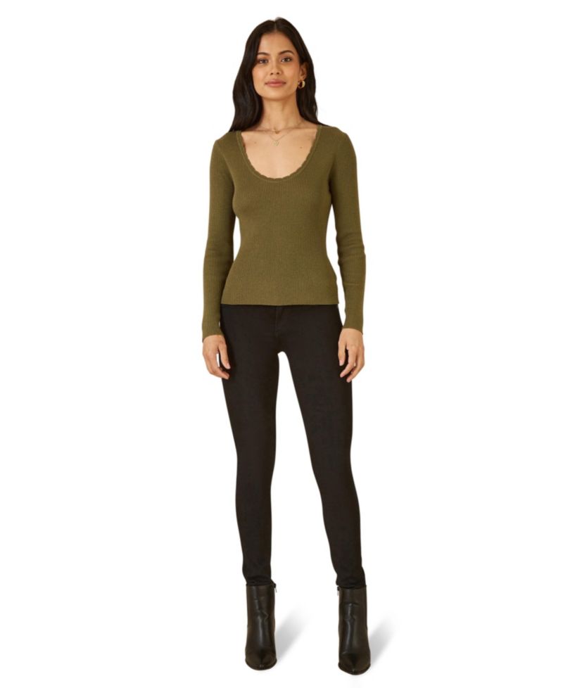 Women's Metallic Knitted Ribbed Top