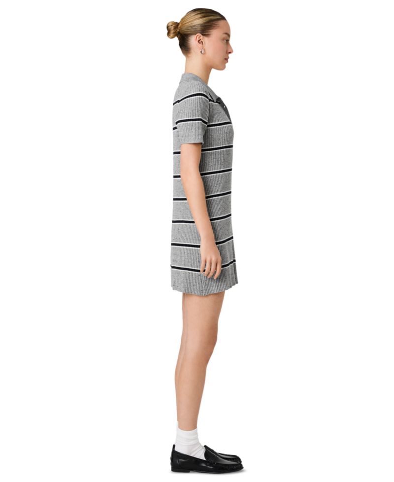 Women's Mason Knit Varsity Stripe Collared Mini Dress