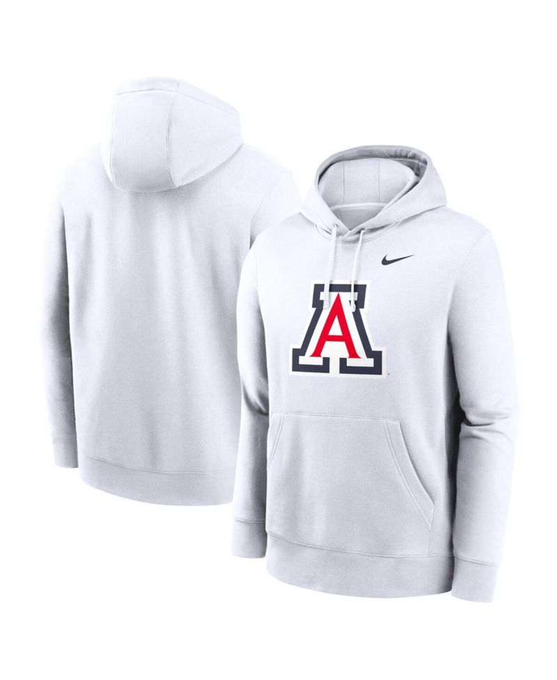 Men's White Arizona Wildcats Primetime Club Fleece Pullover Hoodie