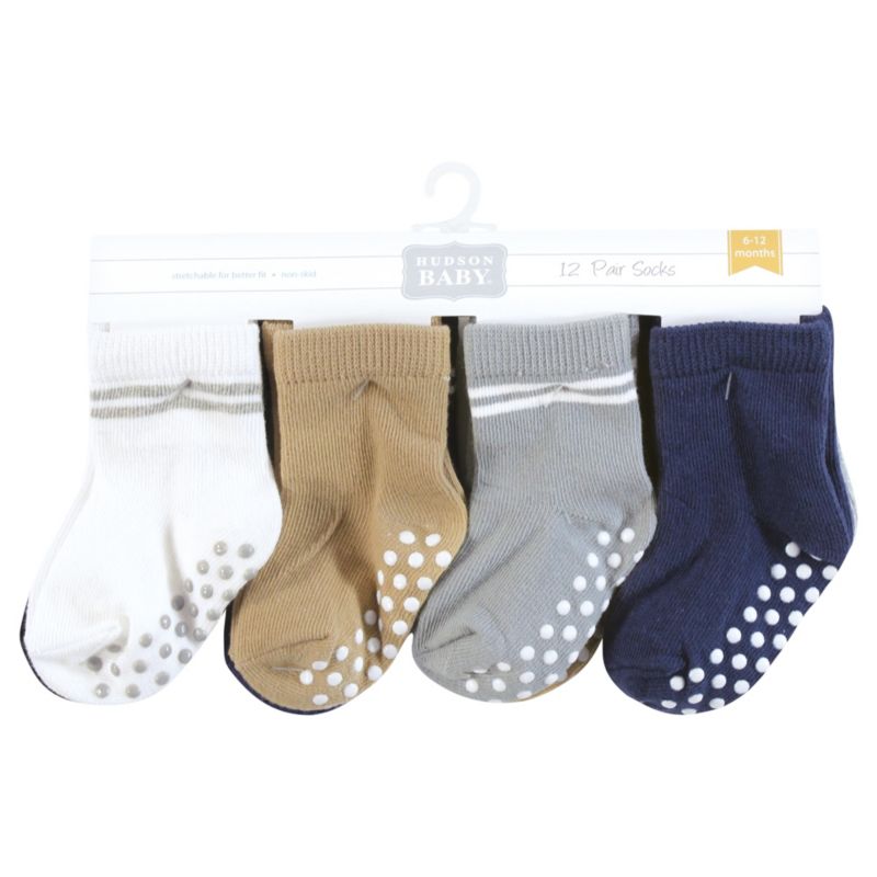 Baby Boys Hudson Cozy Cotton-Rich Newborn Terry Crew Socks