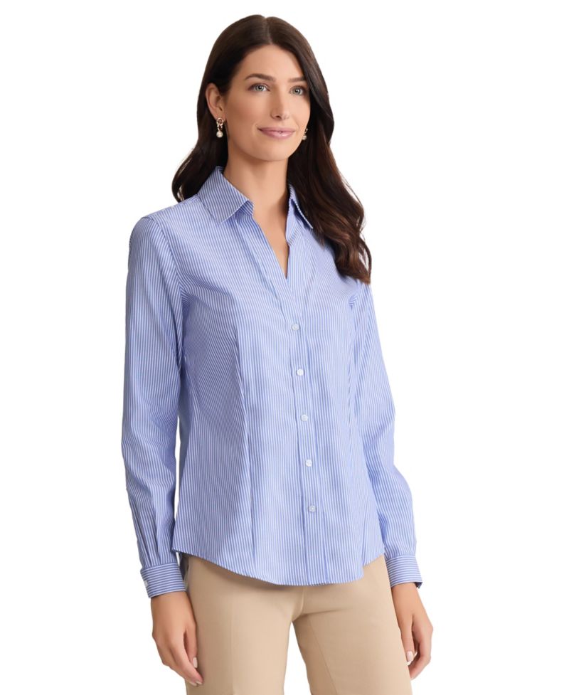 Women's Easy Care Button Up Long Sleeve Blouse