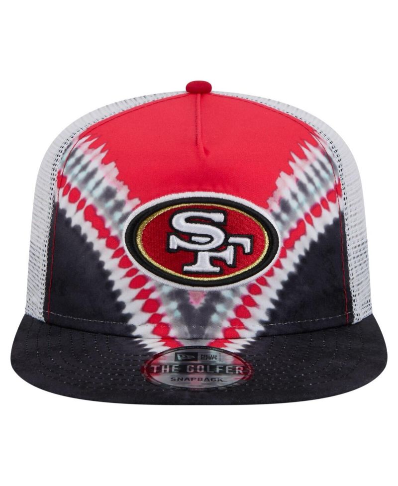 Men's Scarlet/Black San Francisco 49ers Throwback Dye Golfer Snapback Hat
