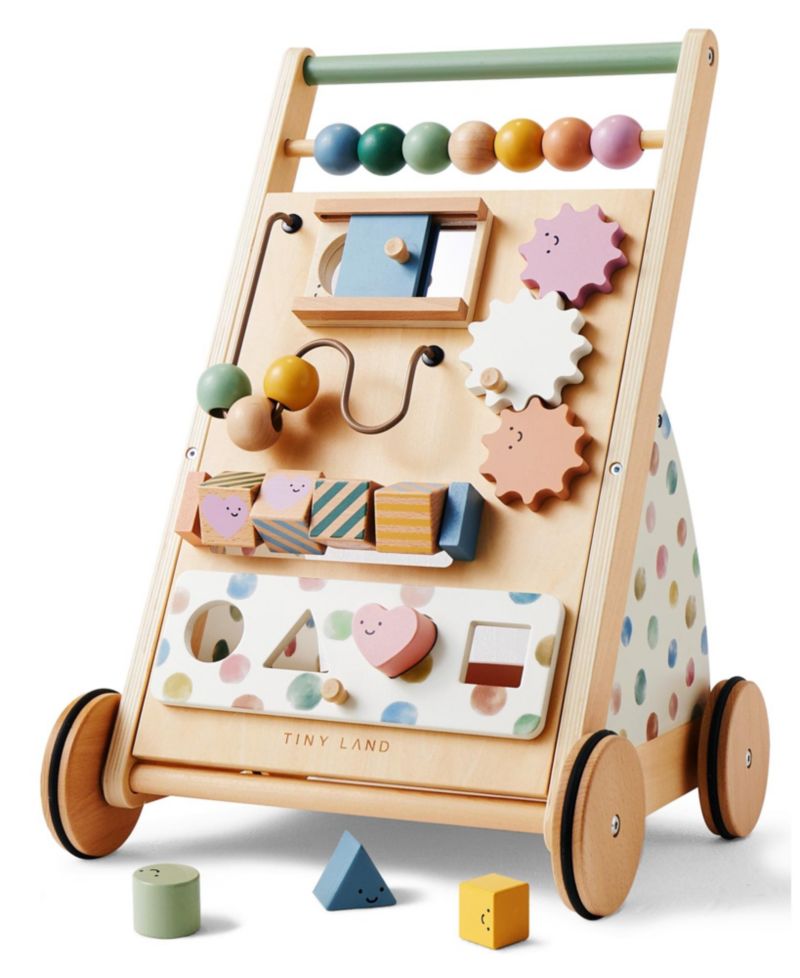 Versatile Montessori-Inspired Wooden Baby Walker Activity Center