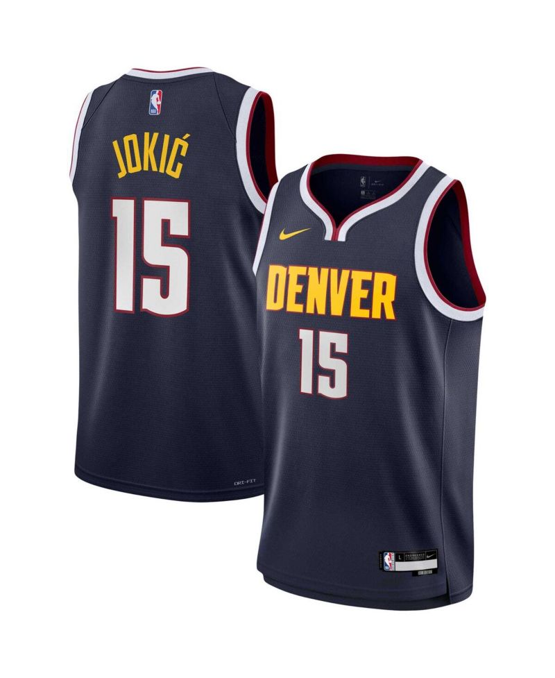 Big Boys Nikola Jokic Navy Denver Nuggets Swingman Jersey - Icon Edition