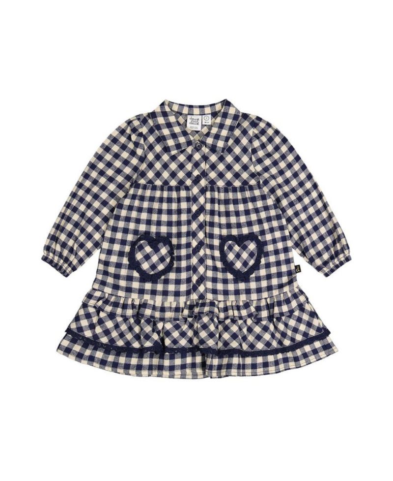 Little and Big Girl (6-8)Shirt Dress with Frills