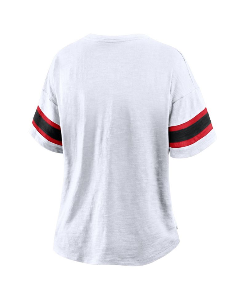 Women's White Wisconsin Badgers Hometown Premium Script T-Shirt