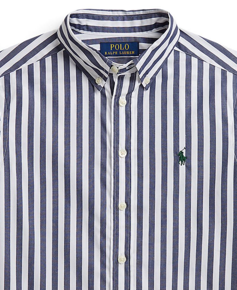 Boys' 8-20 Striped Cotton Poplin Shirt