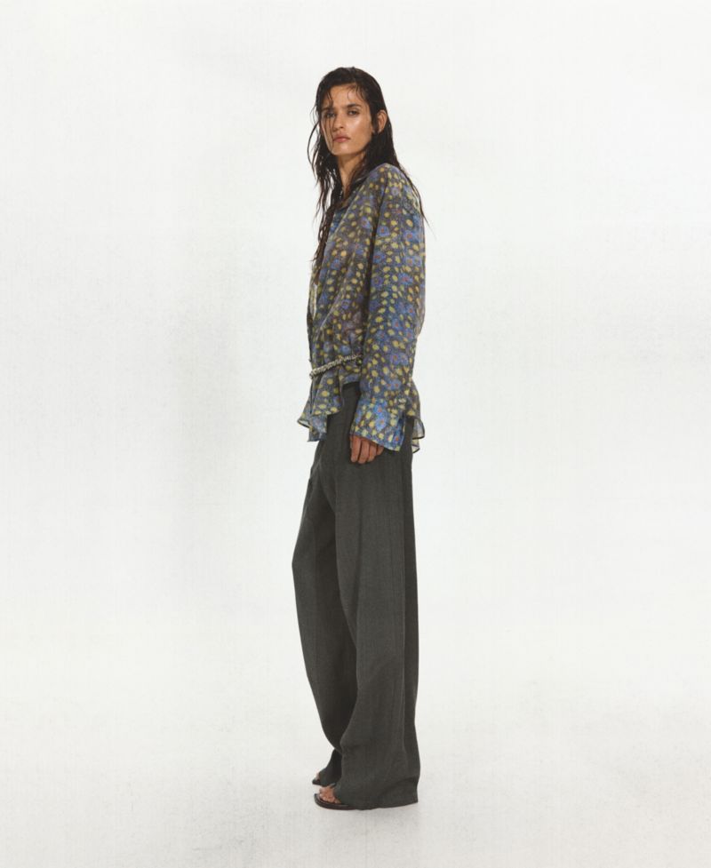 Women's Stitching Details Straight Suit Pants