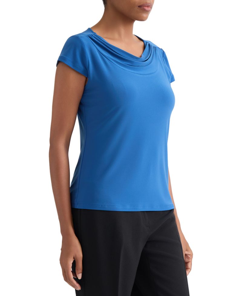 Women's Cowl-Neck Cap-Sleeve Blouse