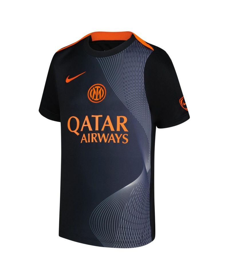 Big Boys and Girls Black Inter Milan 2025/26 Third Academy Pro Pre-Match Dri-Fit Jersey