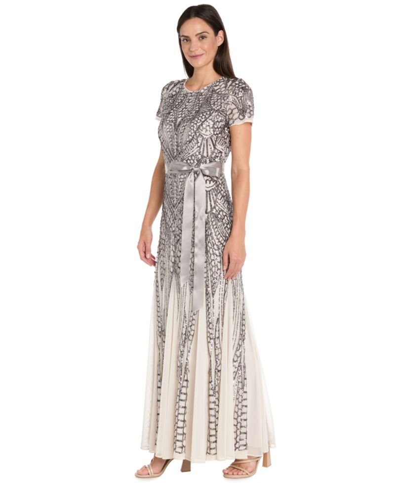 Women’s Long Sequin Short-Sleeve Gown