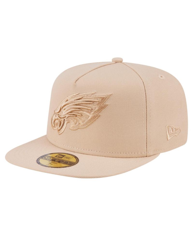Men's Light Beige Philadelphia Eagles Color Pack A-Frame 59FIFTY Fitted Hat