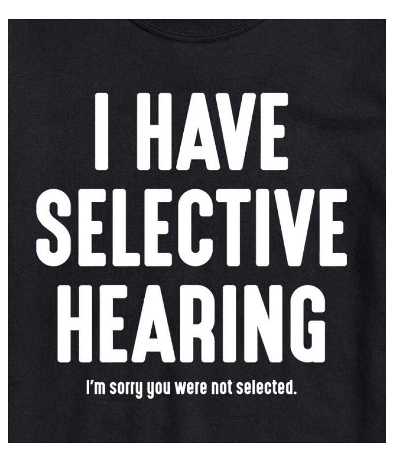 Hybrid Apparel Selective Hearing Men's Short Sleeve Tee