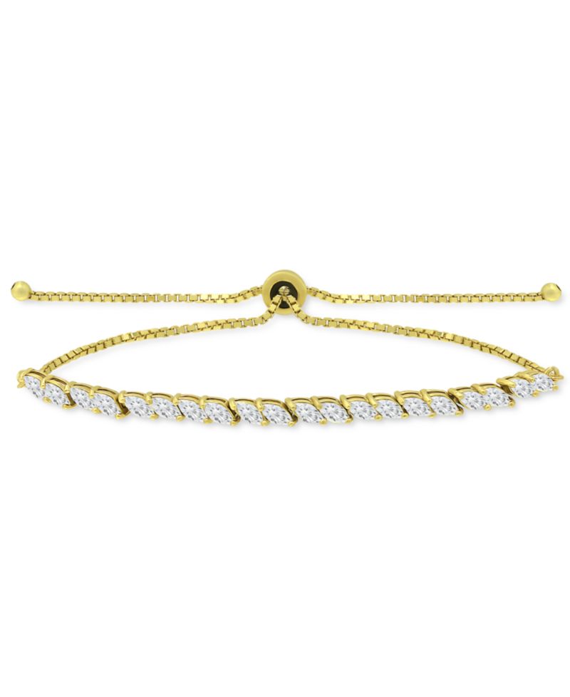 Cubic Zirconia Marquise Bolo Bracelet
