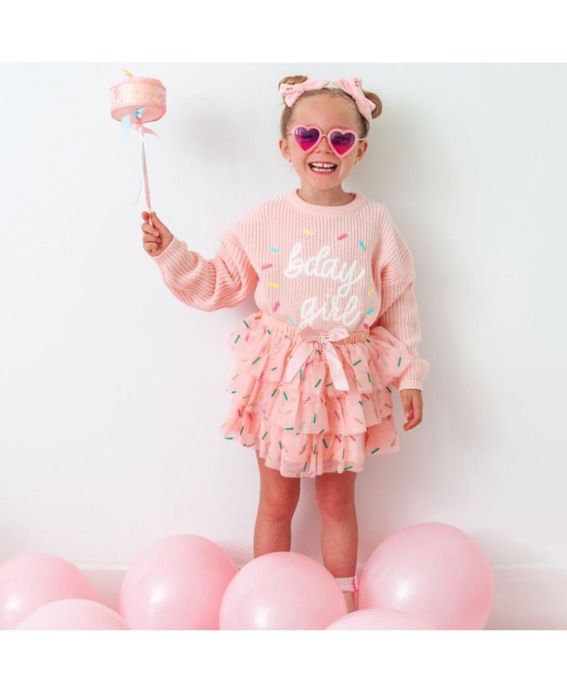 Little and Big Girls Birthday Girl Sprinkle Tiered Tutu Skirt