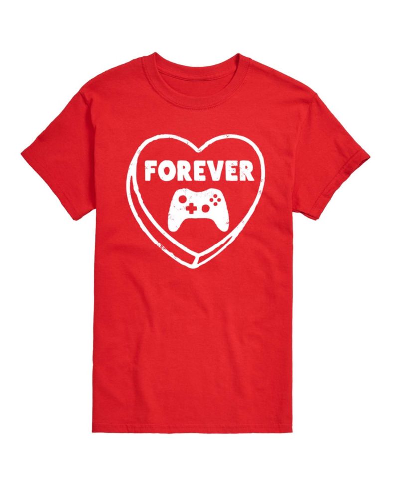 Men's Forever Heart Video Games Printed Short-Sleeve Graphic T-Shirt