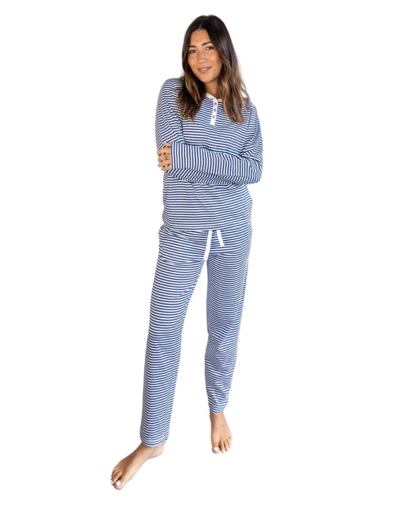 Women's Organic Cotton Jersey Two Piece Long Sleeve Pajama Set