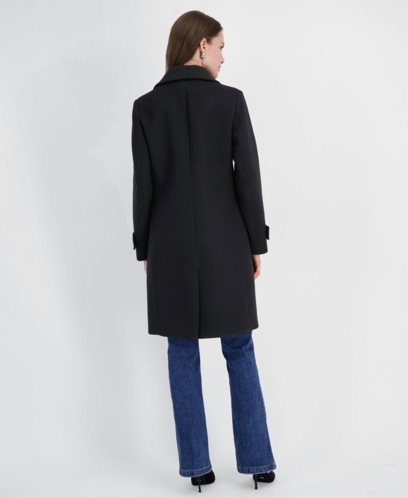Women's Single-Breasted Knit Bibbed Coat