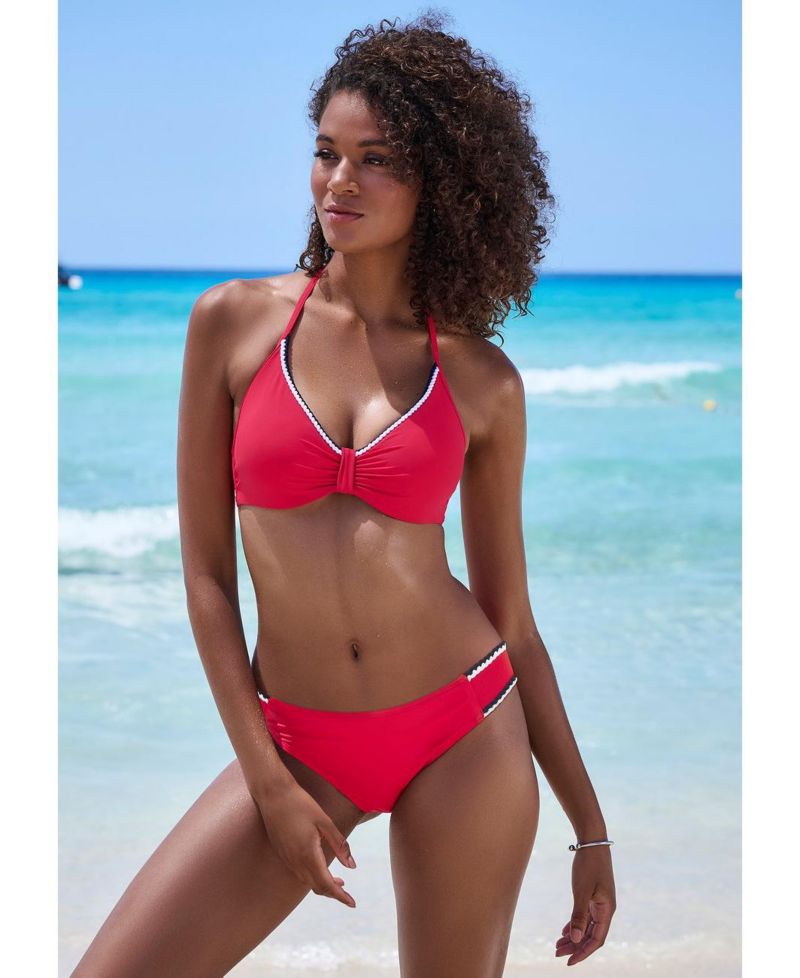 Women's Contrast Trim Underwire Bikini Top