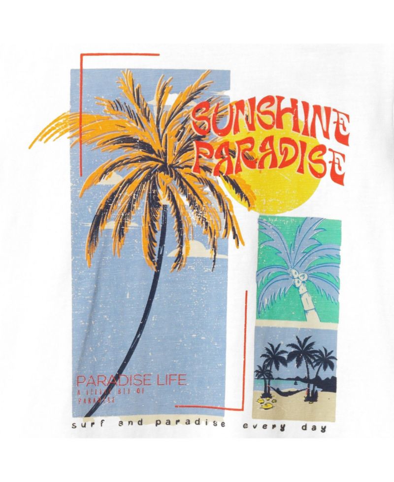 Big Boys Andy and Evan White Palm Tree Graphic Tee