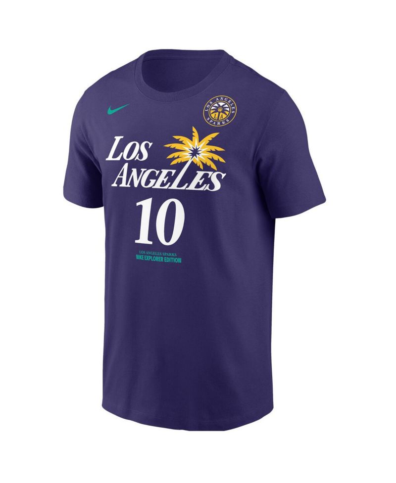 Men's Kelsey Plum Purple Los Angeles Sparks Explorer Edition Name & Number T-Shirt