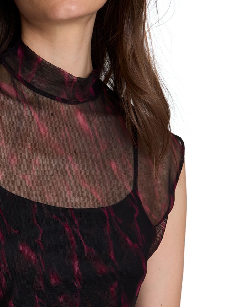Women's Mock Neck Sleeveless Pullover with Interior Cami