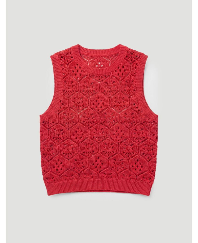 Women's Geometric Crochet Vest
