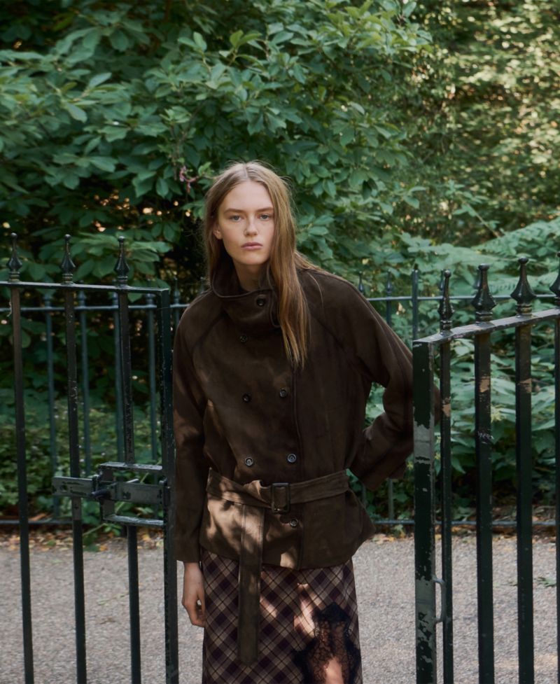 Women's Selection Oversized Belted Suede Jacket