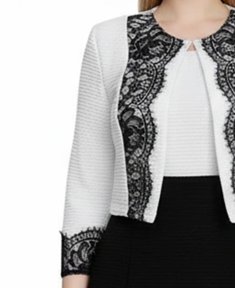Women's Lace-Detail 2 Piece Textured Knit Dress Set