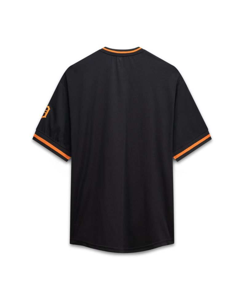 Men's Black Detroit Tigers Big & Tall Pop Texture V-Neck T-Shirt